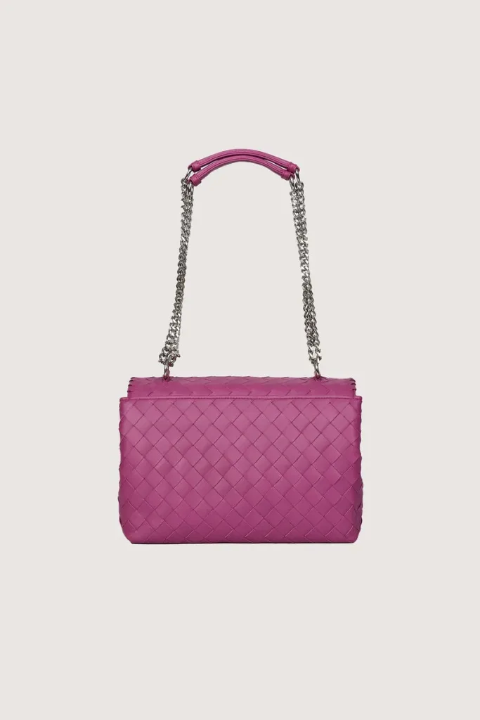 Rathbone Leather Shoulder Bag – Fuchsia – view 4