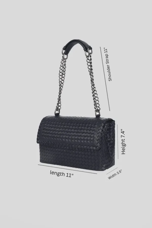 Rathbone Leather Shoulder Bag – Navy – view 2