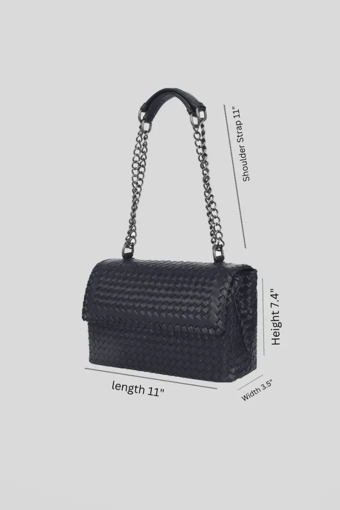 Rathbone Leather Shoulder Bag – Navy – view 2