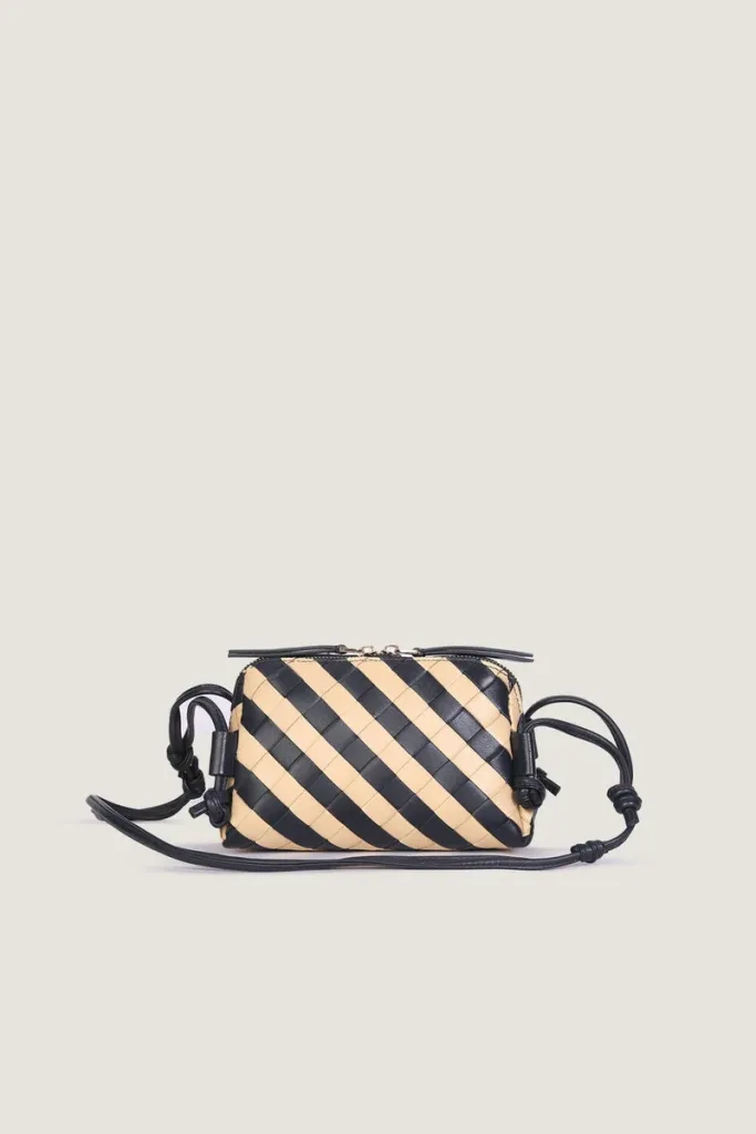 South Molton Leather Pouch – Navy And Beige – view 1