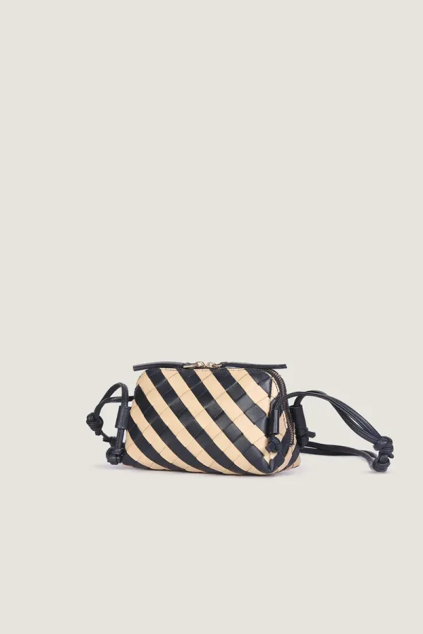 South Molton Leather Pouch – Navy And Beige – view 2