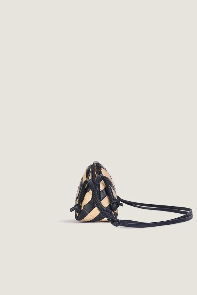 South Molton Leather Pouch – Navy And Beige – view 3