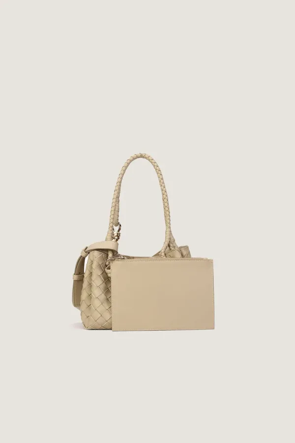 Sussex Gardens Small Leather Handbag – Beige – view 4