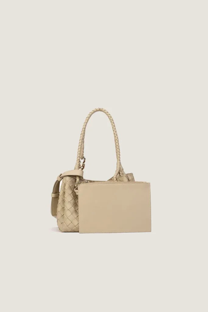 Sussex Gardens Small Leather Handbag – Beige – view 4