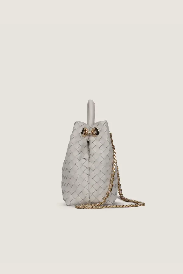 Warwick Gardens Large Chain Leather Shoulder Bag – Off White – view 3